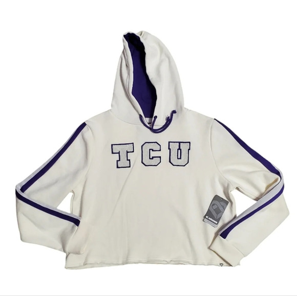 NWT Colosseum Women's TCU Horned Frogs Cropped Hooded Sweatshirt XL - Picture 2 of 8